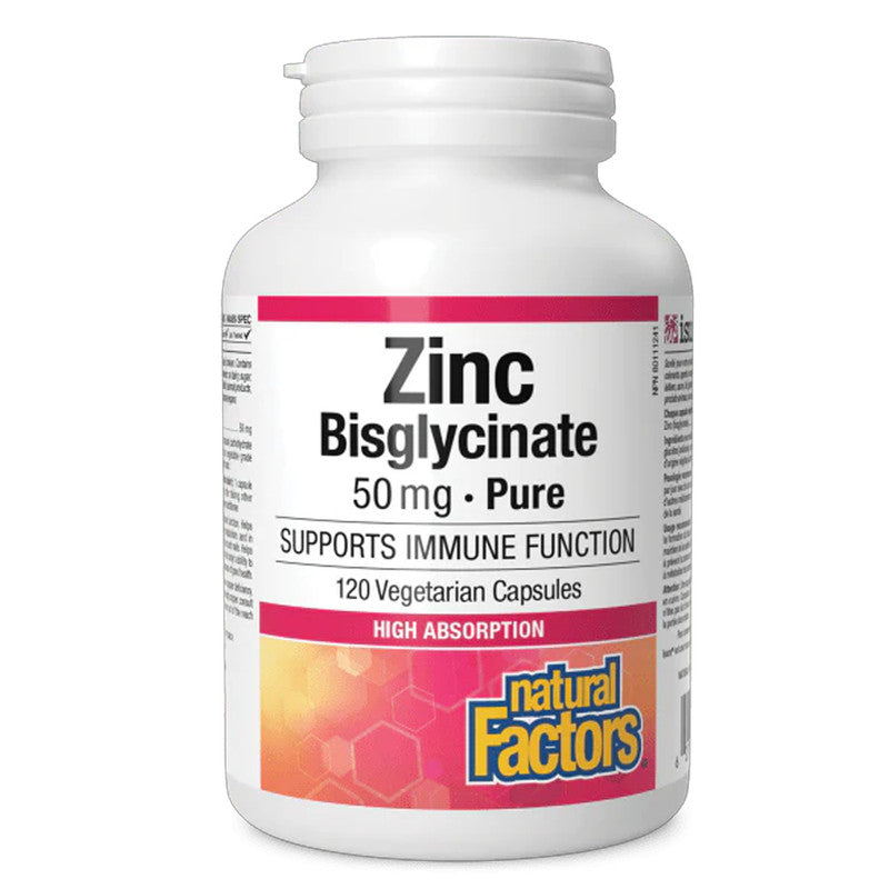 Natural Factors Zinc Bisgylicinate 50mg 120 S