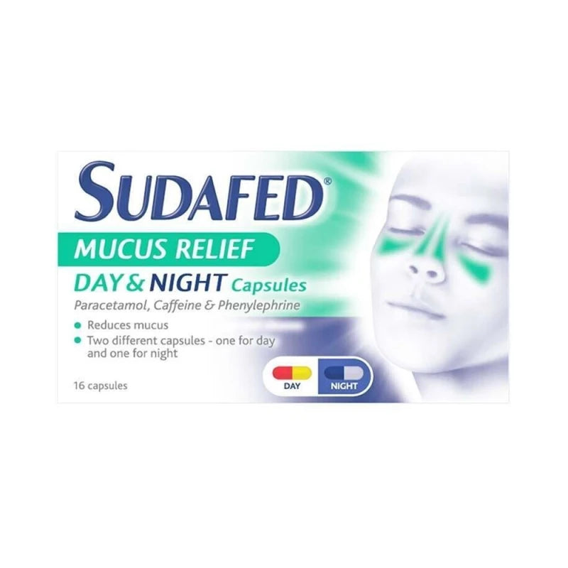 Sudafed Mucus Relief Day & Night Capsules 16s