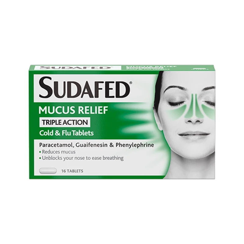 Sudafed Mucus Relief Triple Action C/F Tabs 16s