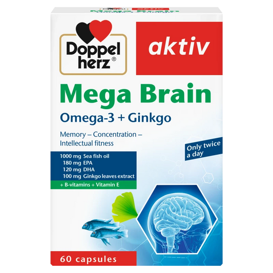 Doppelherz Mega Brain Omega 3 + Ginkgo Memory Support 60’s