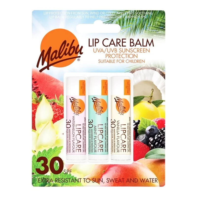 Malibu Lip Balm 3 Pack Spf 30