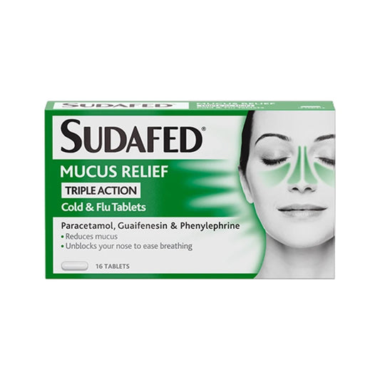 Sudafed Mucus Relief Triple Action C/F Tabs 16s
