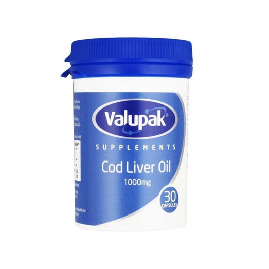 Valupak Cod Liver Oil 1000mg Caps 30 Tablets