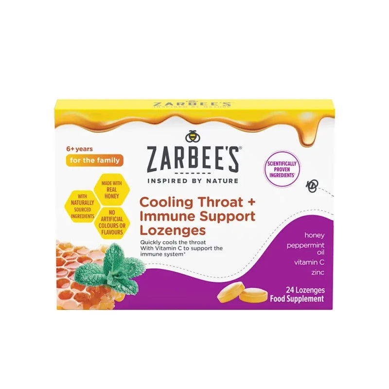 Zarbees Cooling Throat Immune Support Lozenges 24s