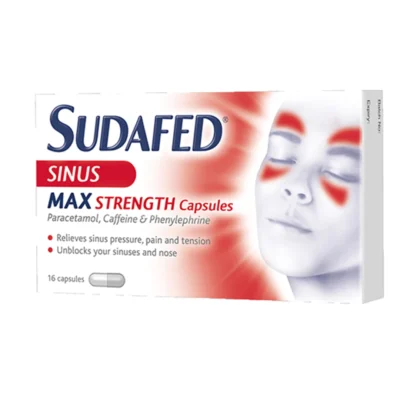 SUDAFED SINUS MAX STRENGTH CAPSULES 16S