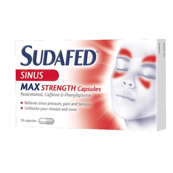 SUDAFED SINUS MAX STRENGTH CAPSULES 16S