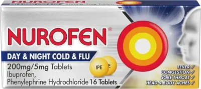 NUROFEN DAY/NIGHT COLD/FLU 200MG/5MG TBS 16S