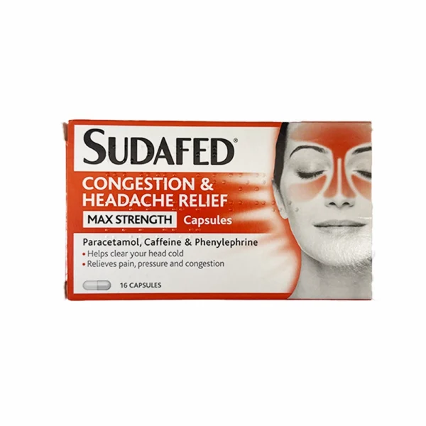Sudafed Congestion & Headache Relief Max Strength Capsules